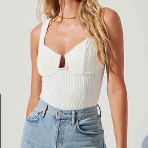 ASTR the Label Aria Bustier Bodysuit - White Size Medium